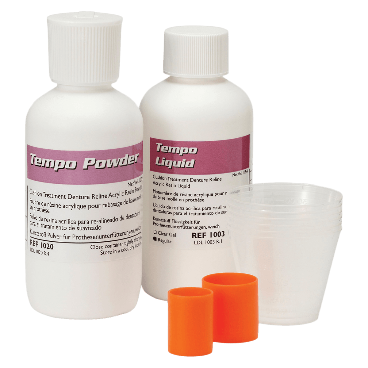 Tempo Professional Reline Material Acrylic Resin, White, 100g Package