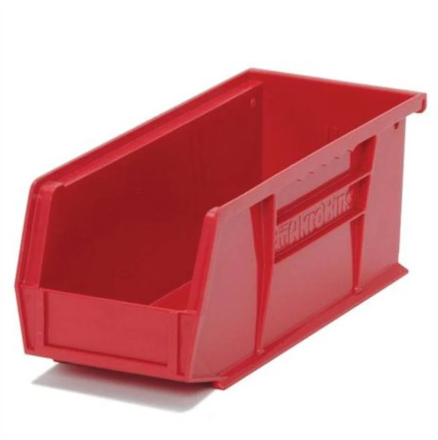Marketlab Bin Organizer, Red, Heavy Duty Polymer, with Label Slot, 5-1/2 x 10-7/8 x 5"