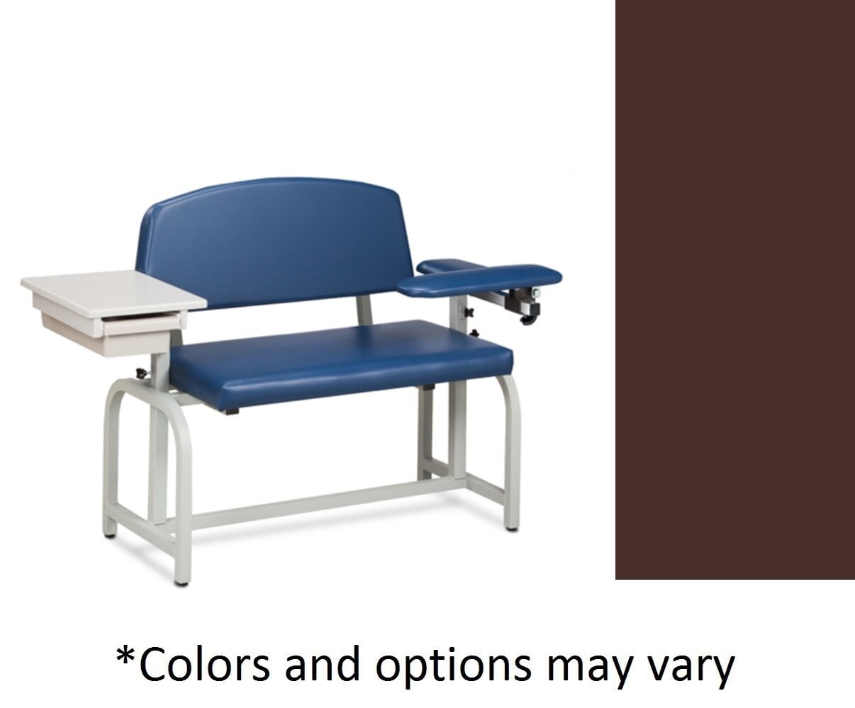 Clinton Industries Lab X Series Blood Draw Chair, Burgundy, Tubular Steel Frame, 400 lb Capacity