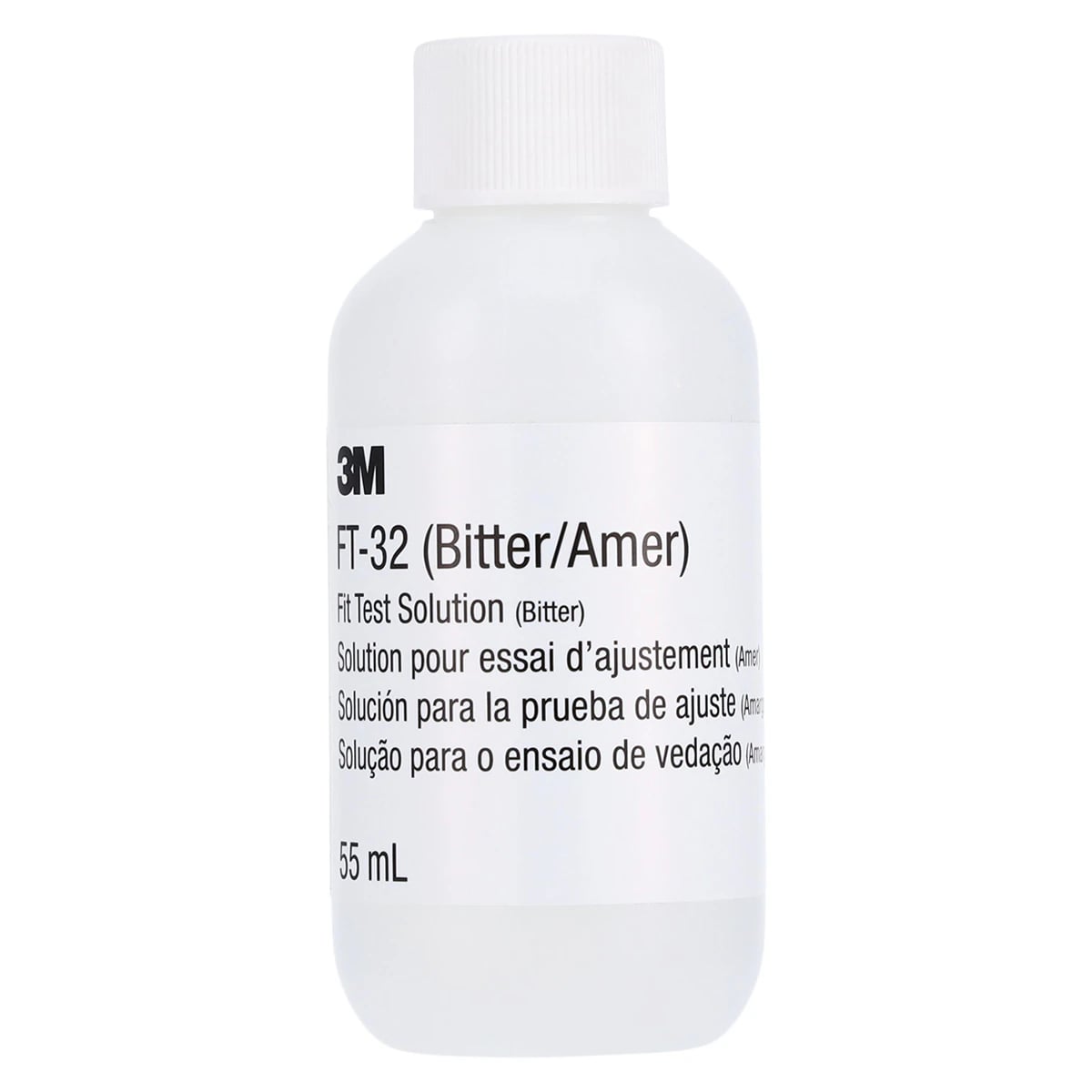 3M (Solventum) Qualitative Fit Test Solution, Bitter, 55 mL Bottle, 6/Case, FT-32
