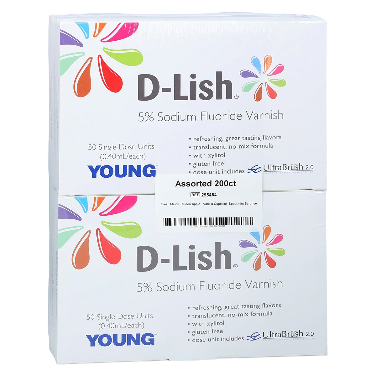 D-Lish 5% Sodium Fluoride Varnish, Assorted Flavors, 0.4 mL Unit Dose, 200/Box, 295484