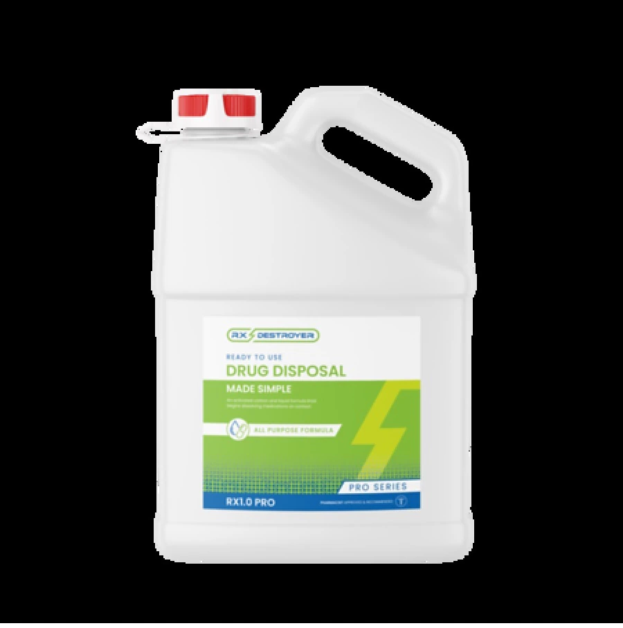 RX Destroyer Pro Pharmaceutical Waste Container, 1 Gallon, 3000 Pill Capacity, 4/Case