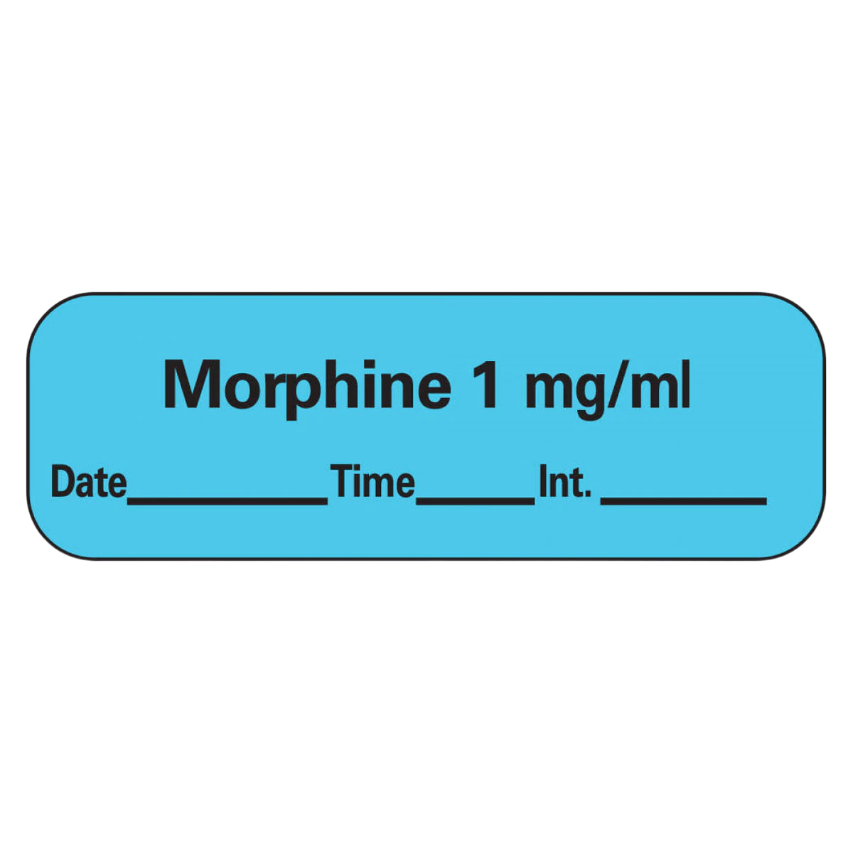 Precision Dynamics Morphine Anesthesia Label, 1mg/ml, Blue, 1-1/2" x 1/2", 600/Roll