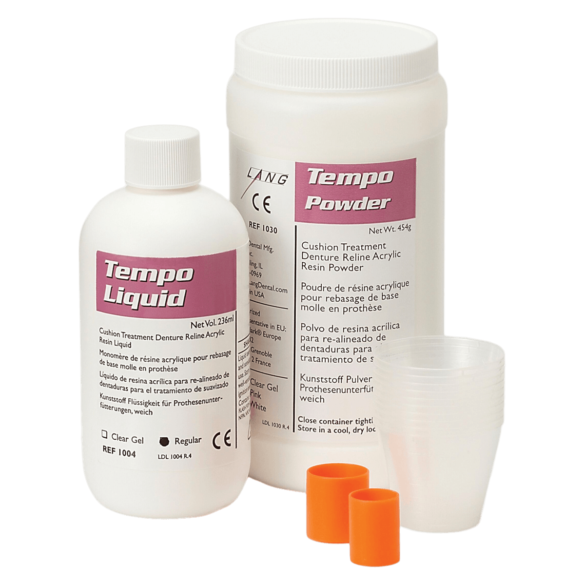 Lang Dental Tempo Package Reline Material, Clear, 1 lb Package