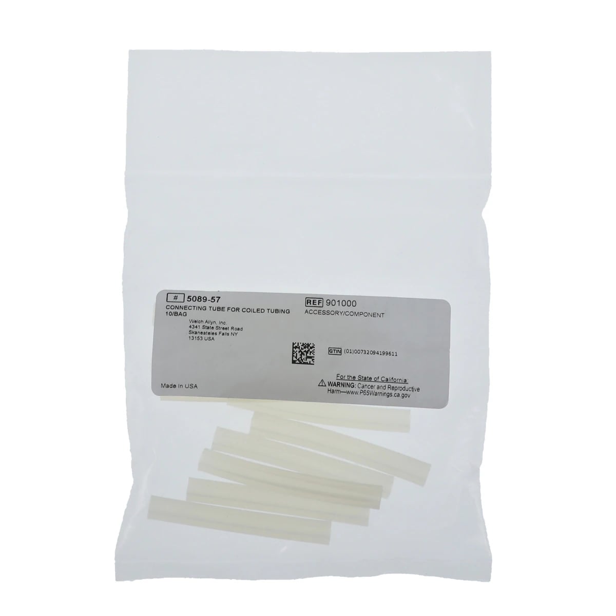 Welch Allyn Connecting Tube for Coiled Blood Pressure Monitor, 10/Bag