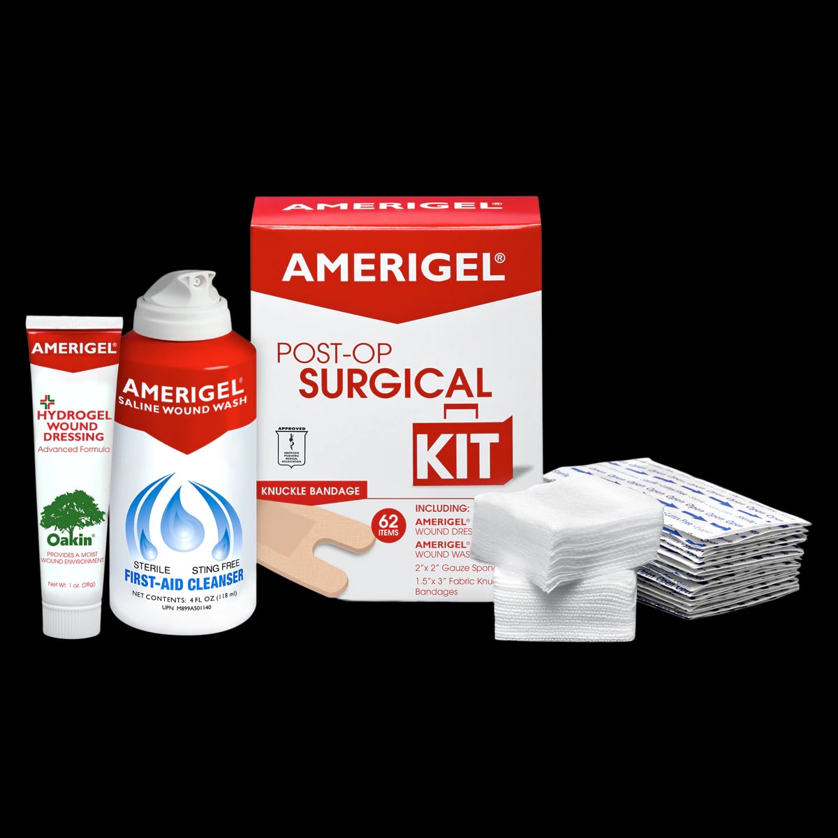 Amerigel Hydrogel Post-Op Kit, 1.5x3" Rectangle, Assorted