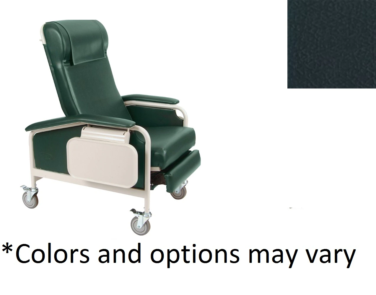 CareCliner Clinical Recliner with Heat and Massage, Vinyl Upholstery, Black, 275 lb Capacity