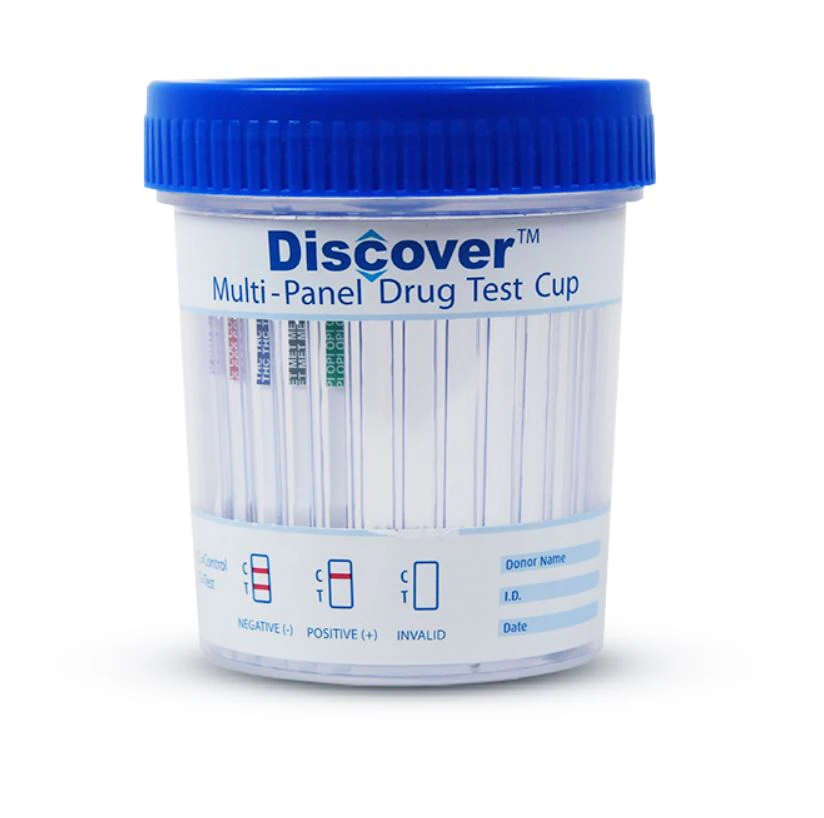 Discover DOA Cup 5 Panel Drug Screen Test Cup, CLIA Waived, THC/COC/OPI/AMP/PCP, 25/Case