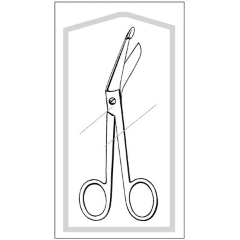 Econo Lister Bandage Scissors, Angled 4-1/2", Stainless Steel, Sterile, Disposable, 50/Box