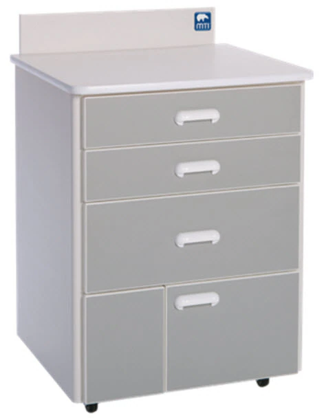 Med Technology Industries Mobile Treatment Cabinet with Lock, Custom Laminate, European Construction