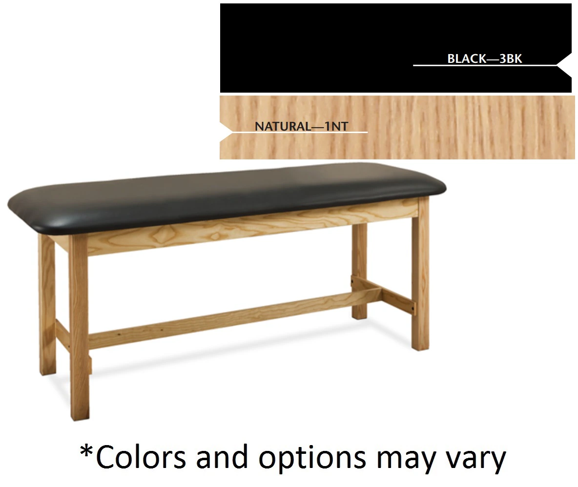 Clinton Industries Classic Series Straight Line Treatment Table, Black, 400 lb Capacity