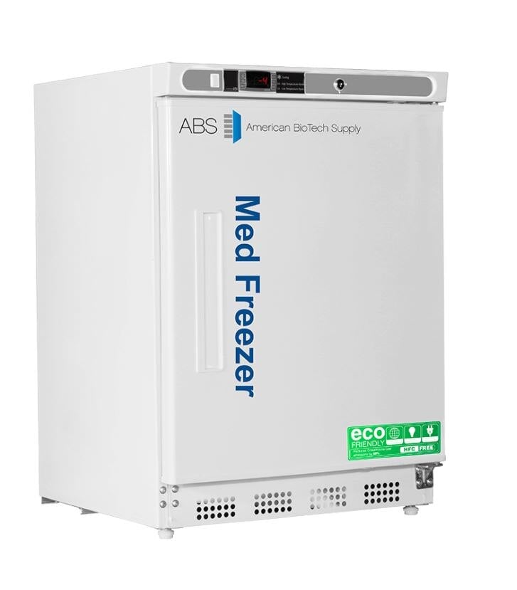 American Biotech Supply Undercounter Pharmaceutical/Vaccine Freezer, 4.2 cu ft, Solid Door, Left Hinge, -15 to -25°C, Manual Defrost