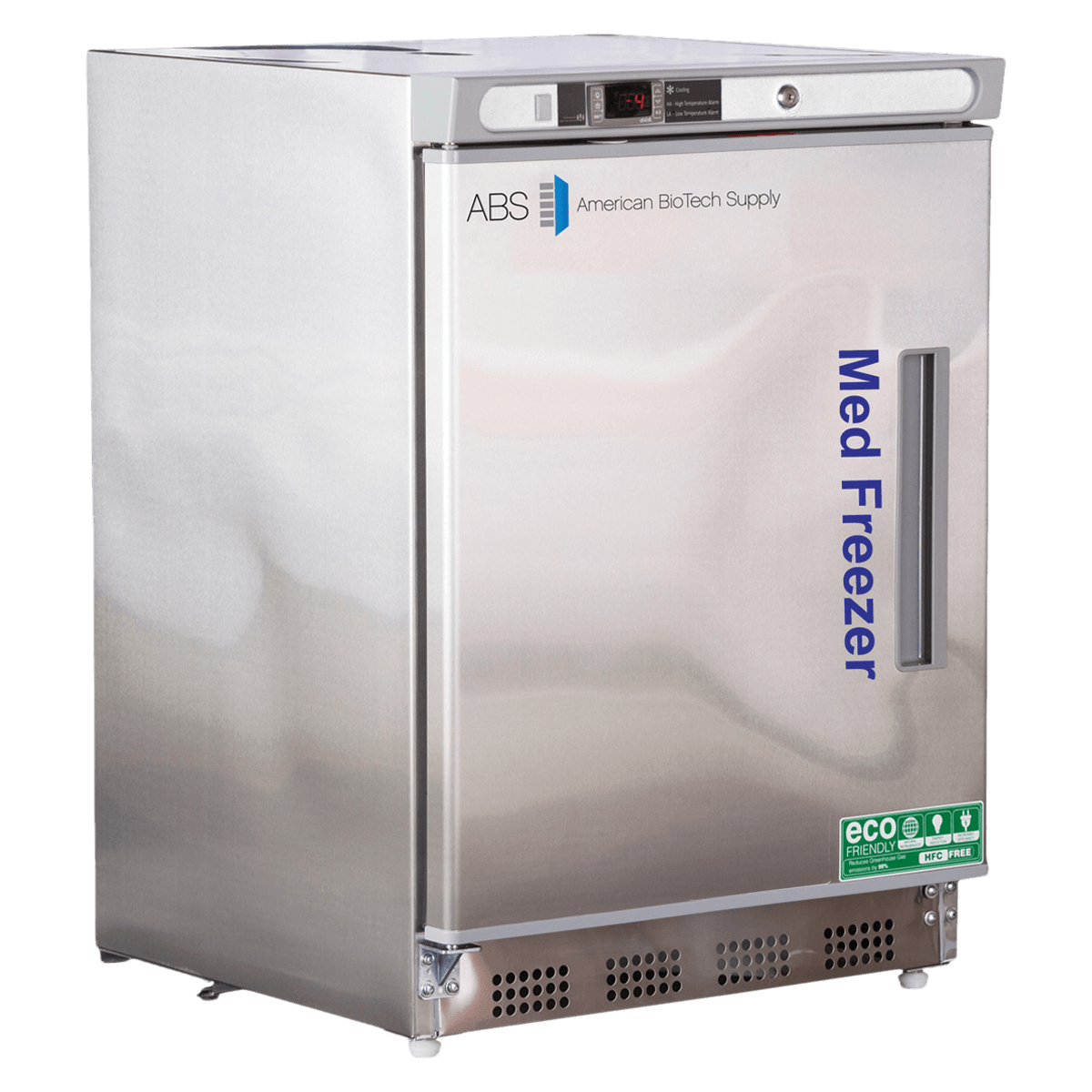 American Biotech Supply Laboratory Freezer, Undercounter, Stainless Steel, Solid Door, Left Hinge, 4.2 Cu Ft, -15 to -25°C