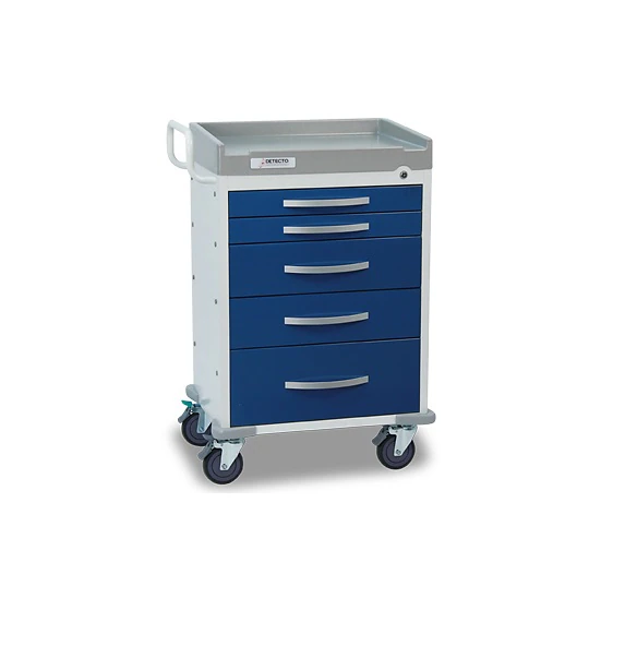 Detecto Emergency Cart, 5 Drawer, with Casters