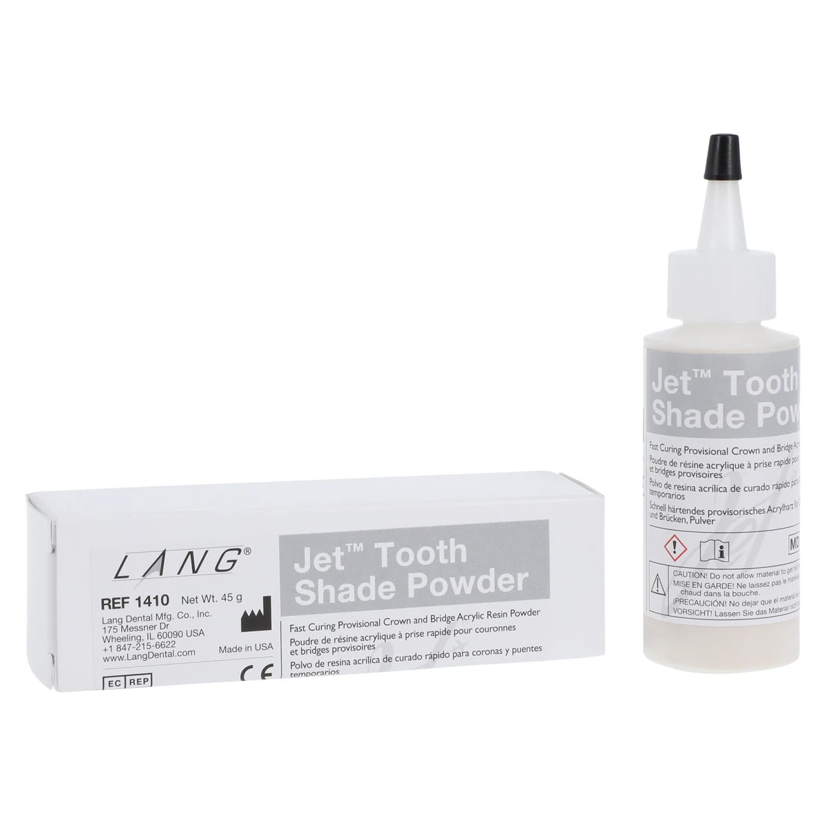 Jet Tooth Shade Acrylic Powder, Shade A3.5, Self-Cure, 2 oz Refill