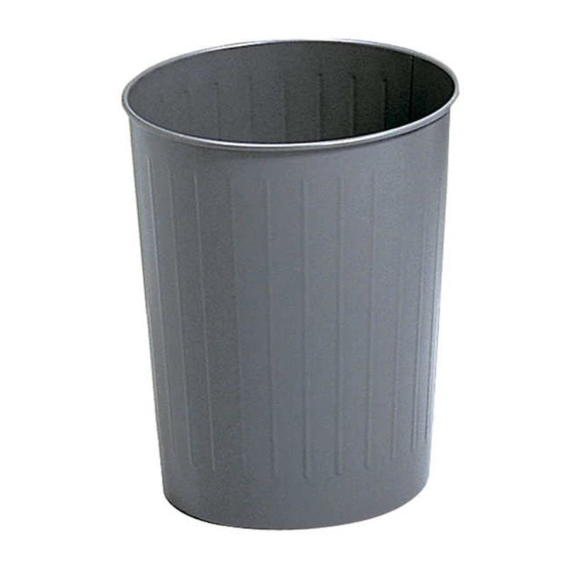 Safco Products Round Steel Receptacle, 6 Gallon, No Lid, 6/Case