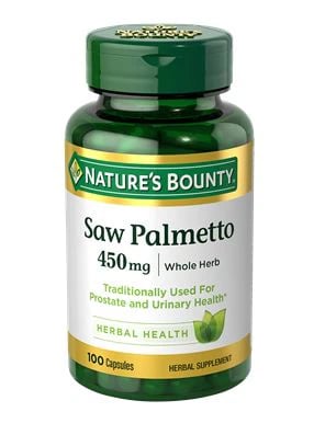 Nature's Bounty Saw Palmetto Adult Supplement Capsules, 450 mg, 100/Bottle