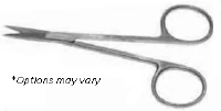 Medline Iris Scissors, Curved, 4-1/2", Stainless Steel, Disposable, 20/Box