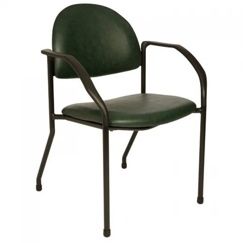 Brewer Chair Side with Arms, Custom Steel Frame, Graphite with Backrest