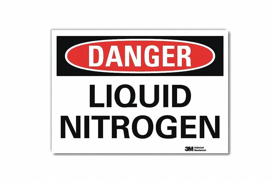 Lyle W. Williams Danger Liquid Nitrogen Warning Sign, 10 in x 7 in