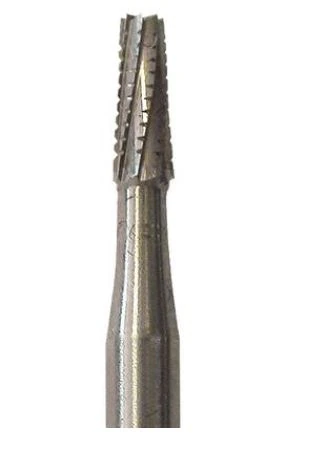 Meisinger FG Sterile-Packed Carbide Bur #702XL, Extra Long/Surgical, Tapered Fissure, Flat End, 1.0 mm Head, Friction Grip, 25/Pkg