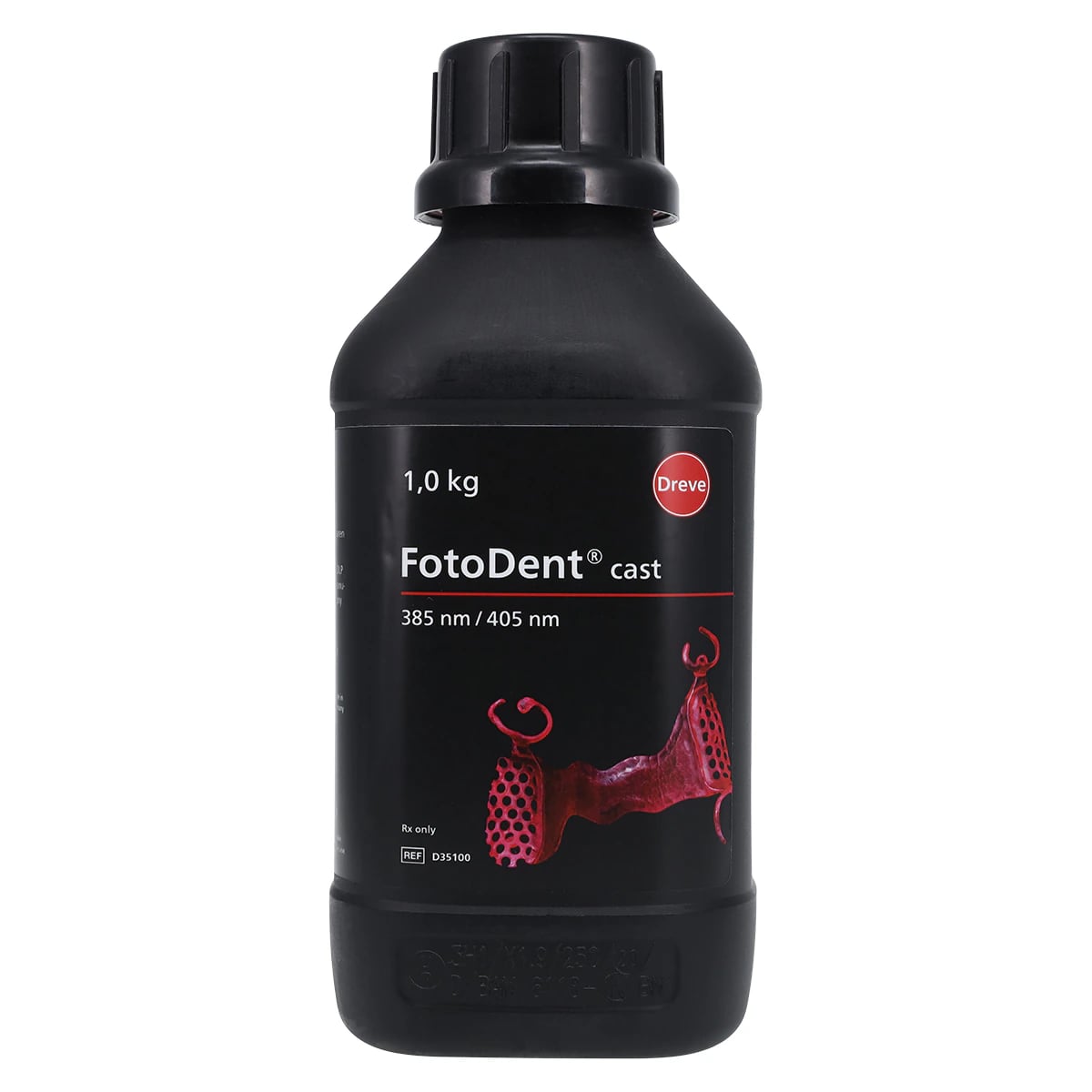 Dreve FotoDent cast Red-Transparent 3D Printing Resin, 385/405nm, 1.0 kg Bottle