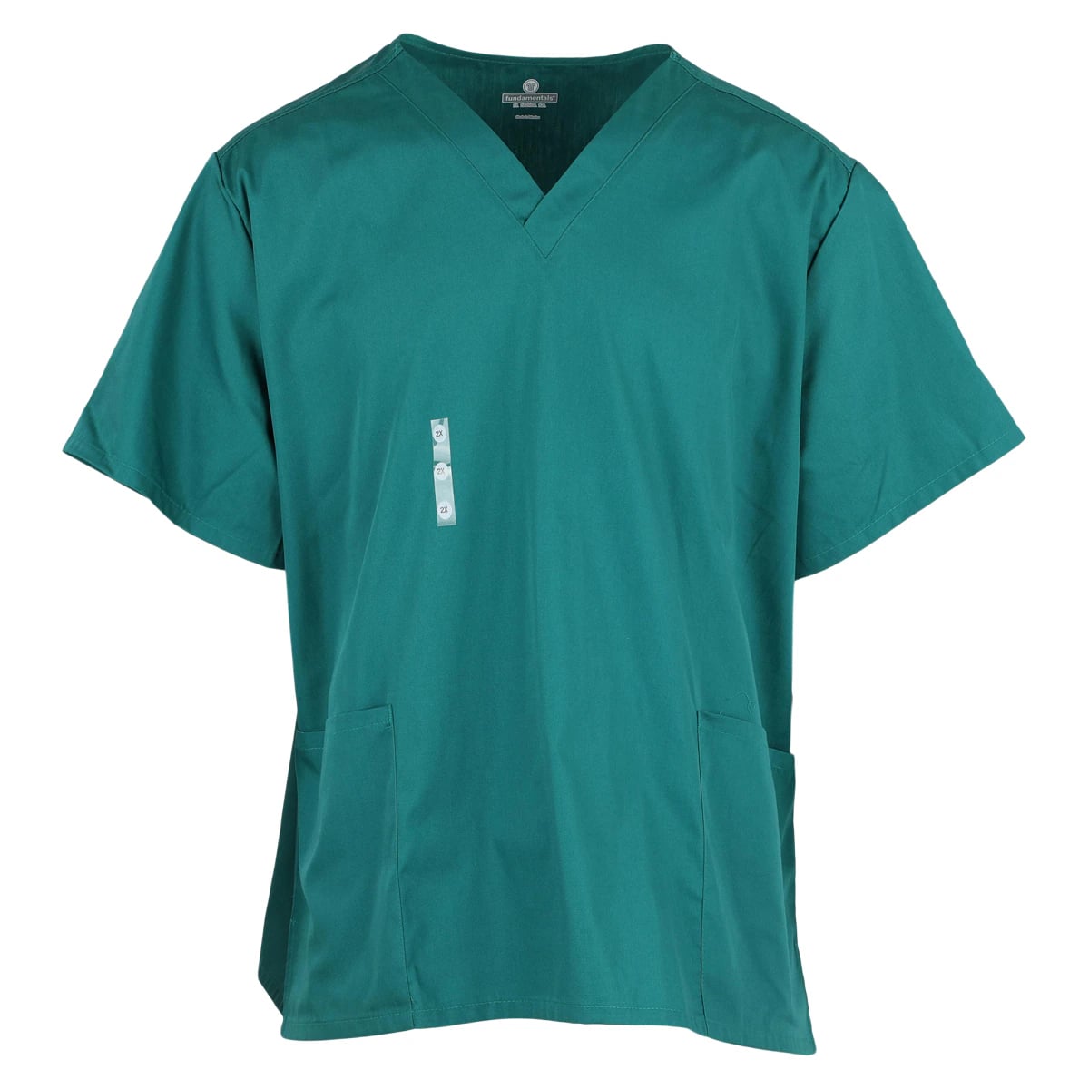 White Swan Fundamentals Scrub Top, Ladies V-Neck, Short Sleeves, Hunter Green, 2X Large, 14700