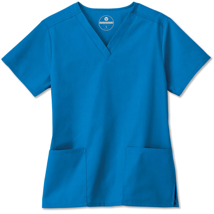 White Swan Fundamentals Scrub Top, Ladies V-Neck, Short Sleeves, Royal Blue, X-Small, 14700