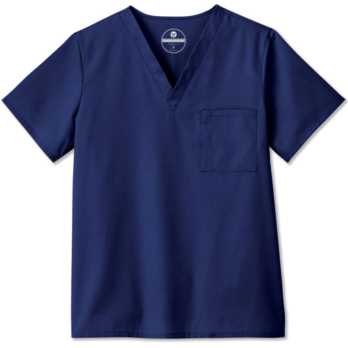 White Swan Fundamentals Unisex V-Neck Scrub Top, New Navy, 5X-Large, 14900