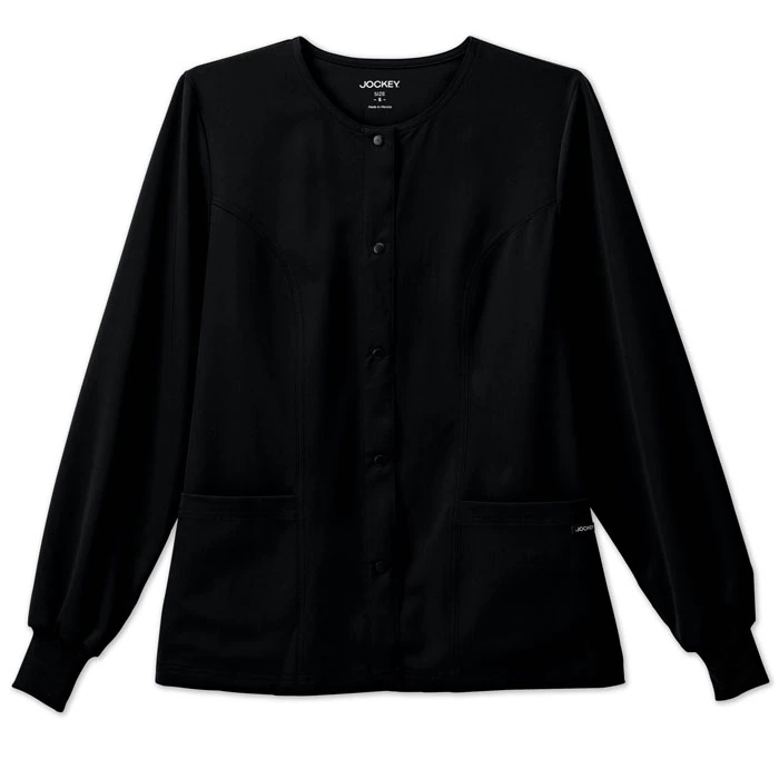 Jockey Women's Snap-Front Warm-Up Jacket, Large, Black, 2356-015-L