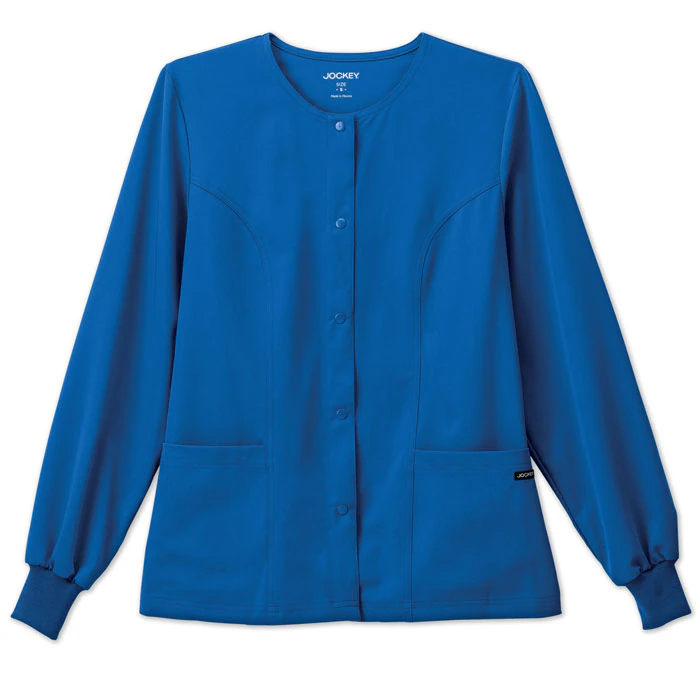 Jockey Ladies Snap Front Warm-Up Jacket, Royal, X-Large, Missy Fit