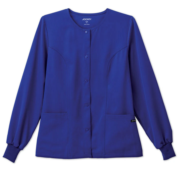 Jockey Women's Warm-Up Jacket, Snap Front, Long Sleeves, 2 Pockets, X-Small, Galaxy Blue, Each