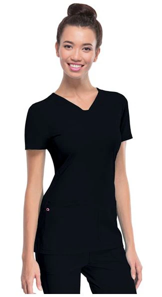HeartSoul PitterPat V-Neck Scrub Top, Women's, Black, X-Large, 20710