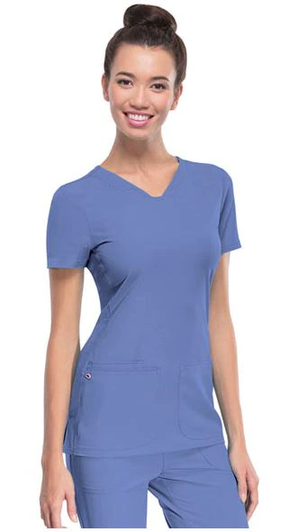 HeartSoul PitterPat V-Neck Scrub Top, Womens, Medium, Ceil Blue, 20710