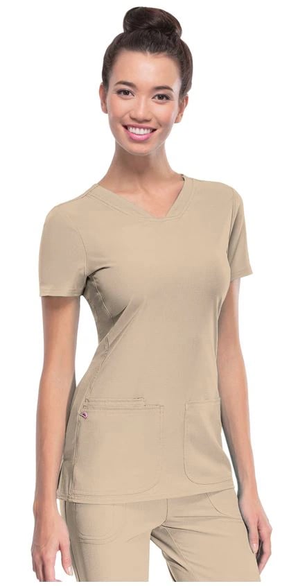 HeartSoul PitterPat V-Neck Scrub Top, Women's, Khaki, X-Small, 20710