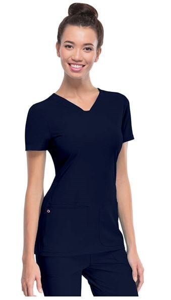 HeartSoul PitterPat V-Neck Scrub Top, Women's, Navy, X-Large, 20710