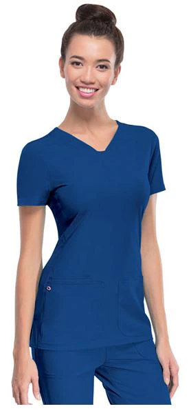 HeartSoul PitterPat V-Neck Scrub Top, Short Sleeves, Royal Blue, Small, 20710