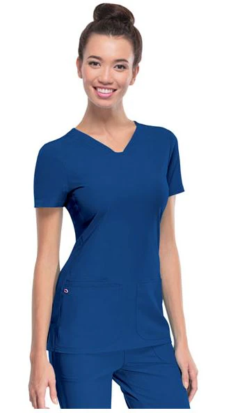 HeartSoul PitterPat V-Neck Scrub Top, Short Sleeves, X-Small, Royal Blue, 20710