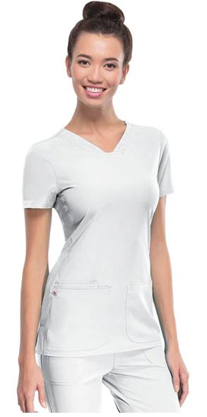 HeartSoul PitterPat V-Neck Scrub Top, Women's, White, Large, 20710