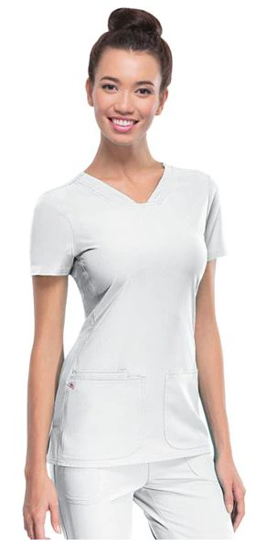 HeartSoul PitterPat V-Neck Scrub Top, Women's, White, Medium, Style 20710