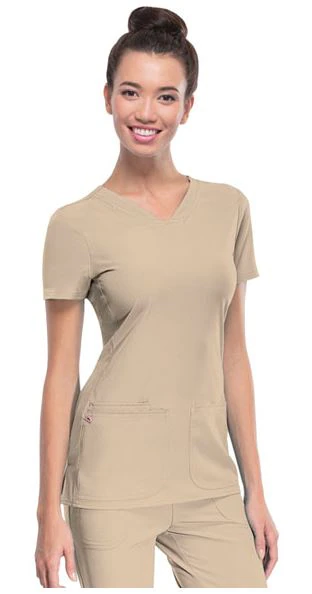 HeartSoul PitterPat V-Neck Scrub Top, Women's, Khaki, 2X Small, Style 20710