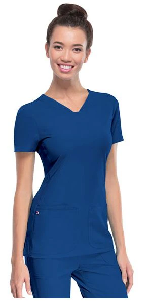 HeartSoul PitterPat V-Neck Scrub Top, Women's, Royal Blue, 2X Small, Style 20710