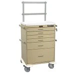 Harloff Tall Anesthesia Cart with 6 Drawers, Casters
