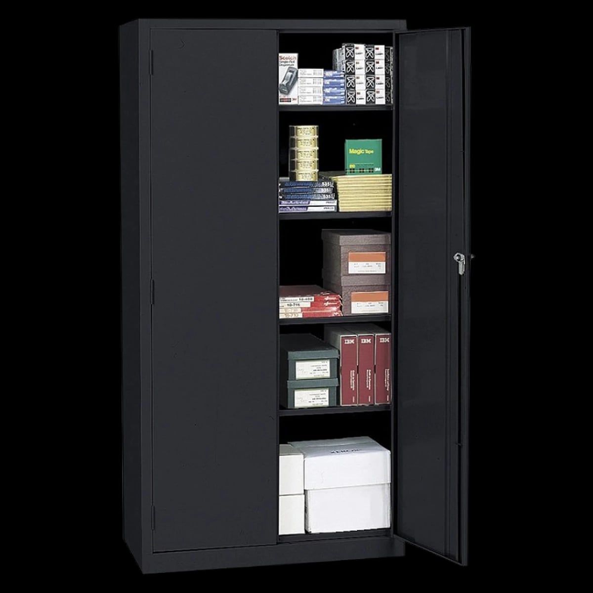 Realspace Cabinet Storage, 4 Shelves, 72x36x18 Inches, Black