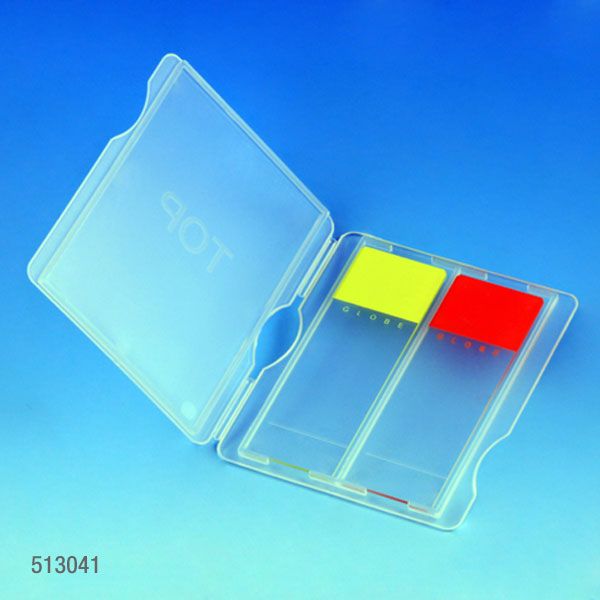 Globe Scientific Polypropylene Microscope Slide Mailer, 2 Position, Snap Top Lid, Blue, 1000/Case