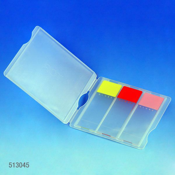 Globe Scientific Polypropylene Microscope Slide Mailer, 3 Position, Snap Lid, Natural, 1000/Case