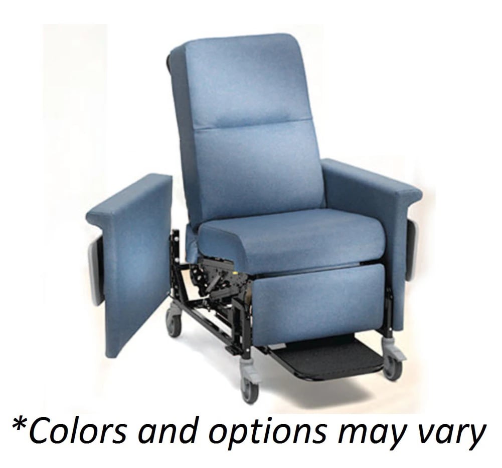 Champion 85 Series Transport Recliner, 300 lb Capacity, Cobblestone, Each