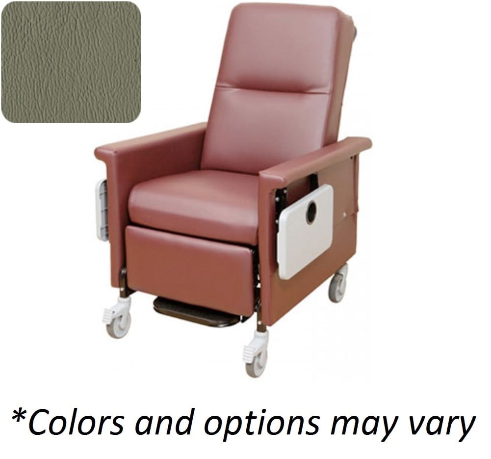 Champion 54 Series Clinical Transport Recliner, Steel Frame, 300 lb Capacity, Manual, Pebble Gray