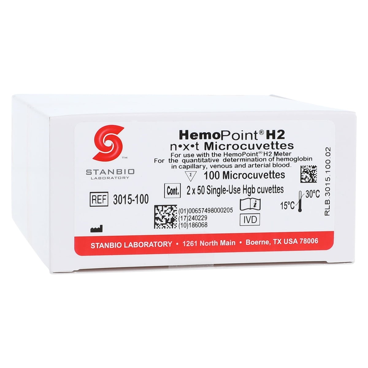 HemoPoint H2 Microcuvettes Test Kit, CLIA Waived, 100 Tests/Package