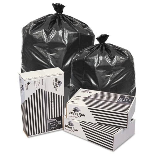Pitt Plastics Trash Liner, 30x36 in, 0.45 mil, Medium, Black, 250/Case